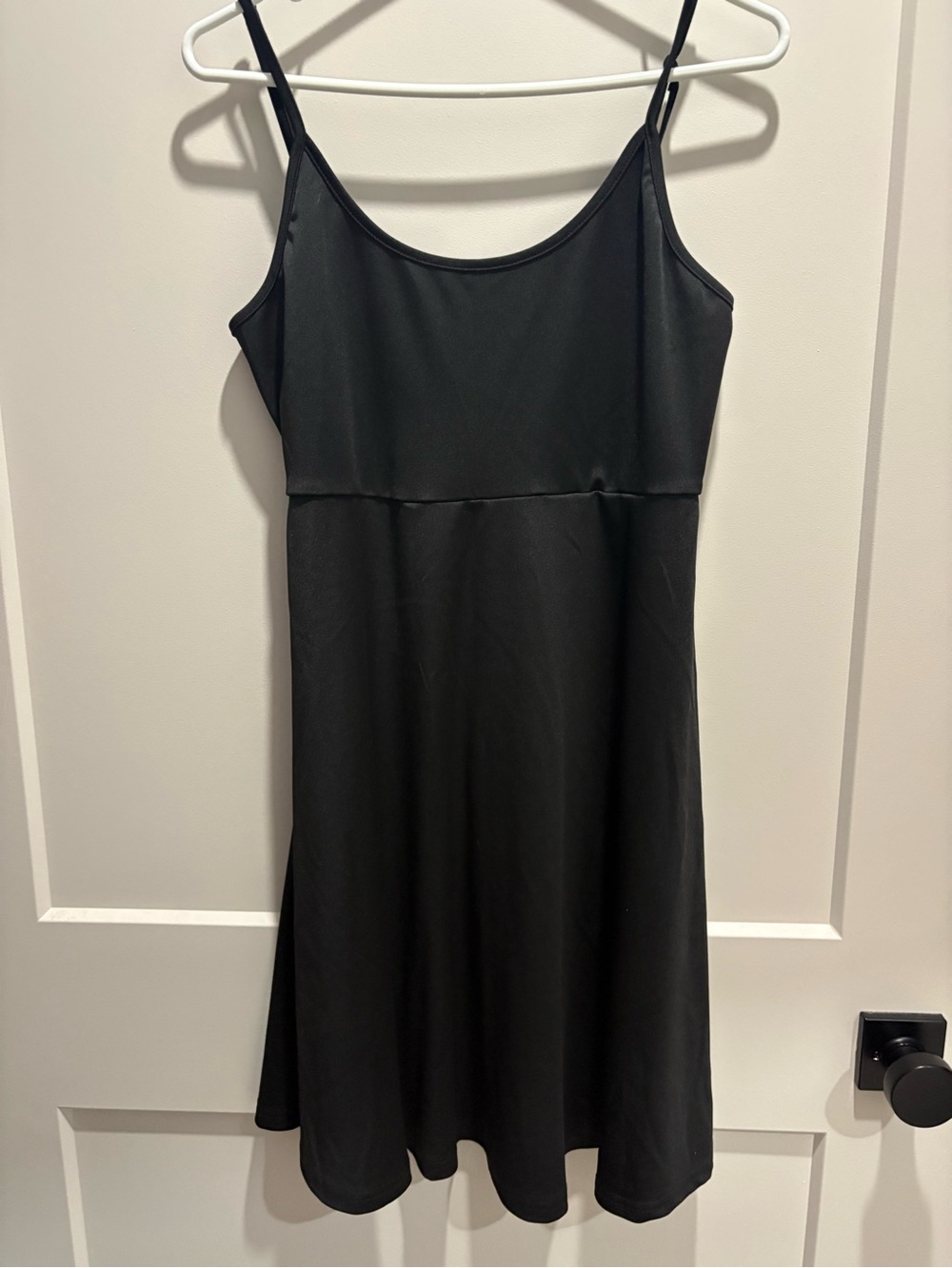 Black Slip Dress with Spaghetti Straps